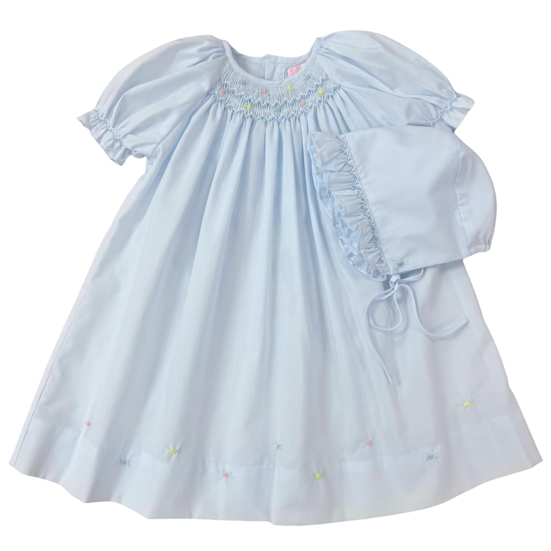 Basic Smocked Dress with Hemline Roses