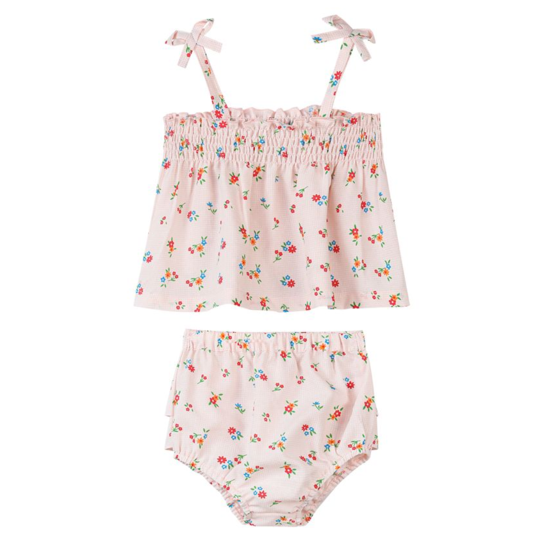 Bianca Gingham Floral Pink Two Piece