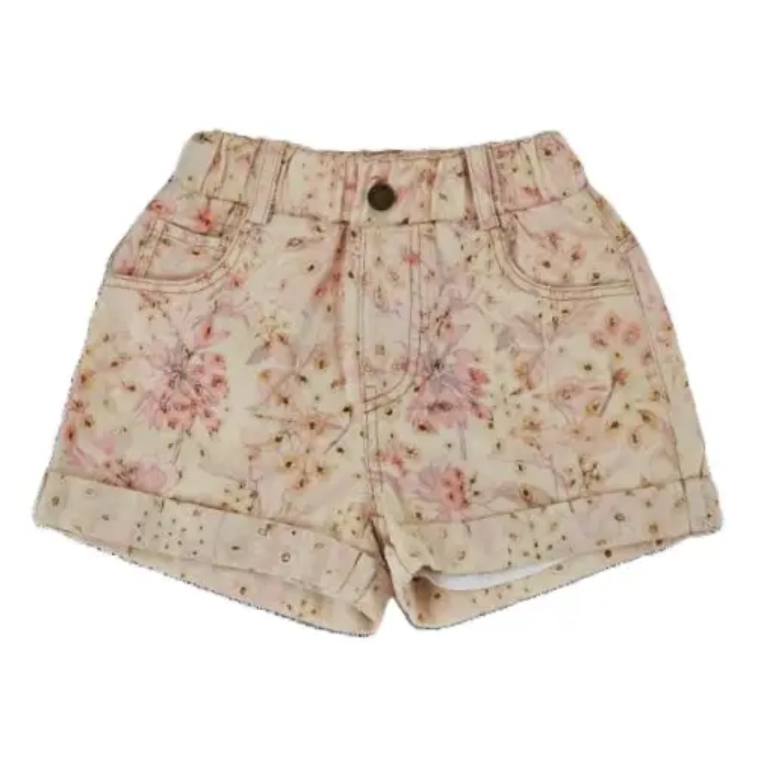 Blush Eyelet Denim Shorts