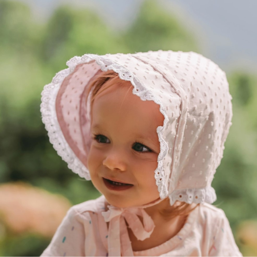 Pink Clip Baby Bonnet