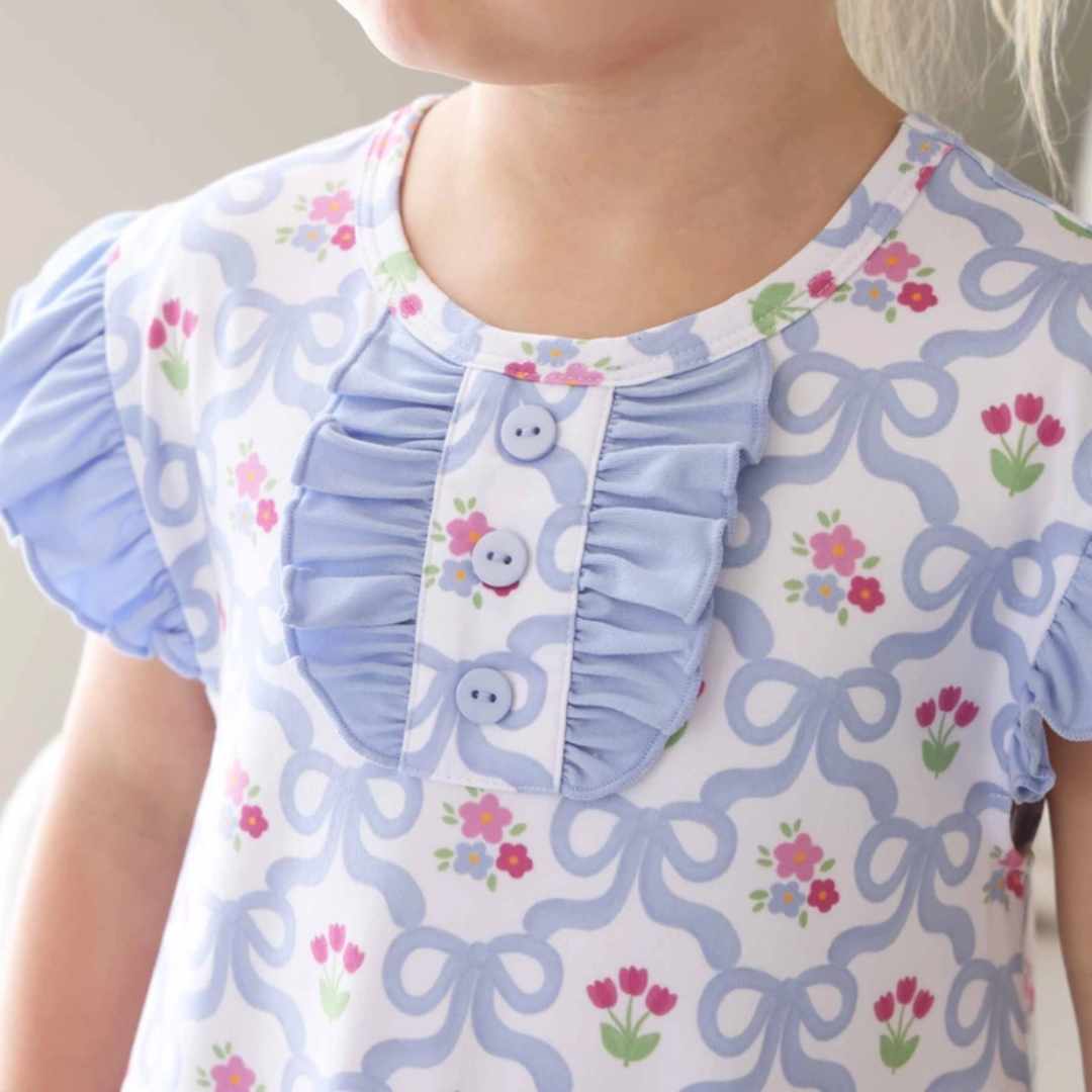 Tied in Tulips Flutter Sleeve Nightgown
