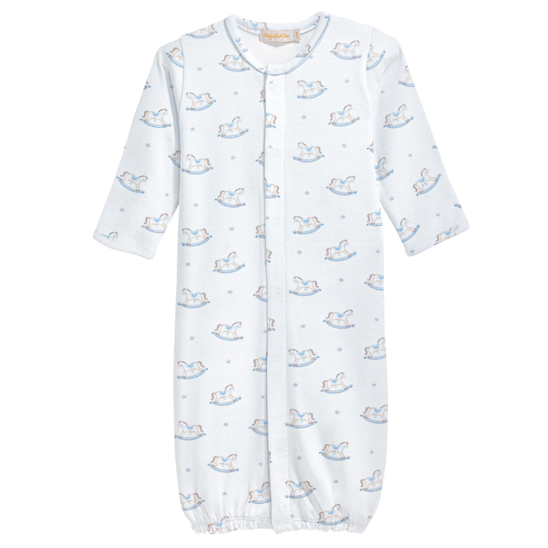Tiny Rocking Horse Blue Pima Converter Gown