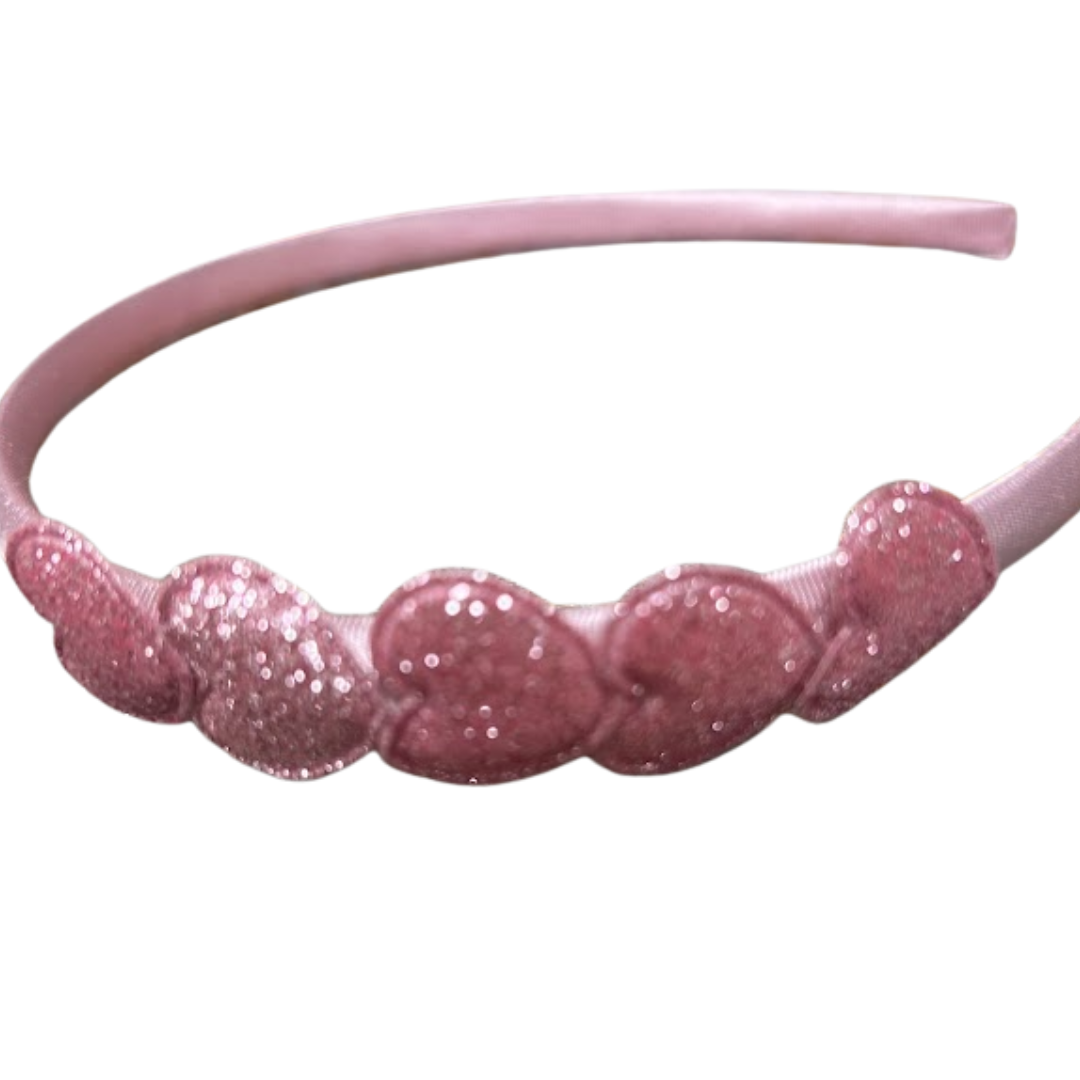 Puffy Heart Satin and Sparkle Headband