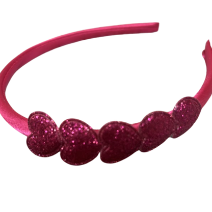 Puffy Heart Satin and Sparkle Headband