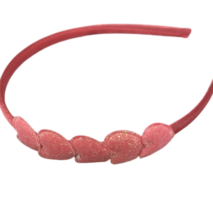 Puffy Heart Satin and Sparkle Headband