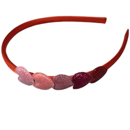 Puffy Heart Satin and Sparkle Headband