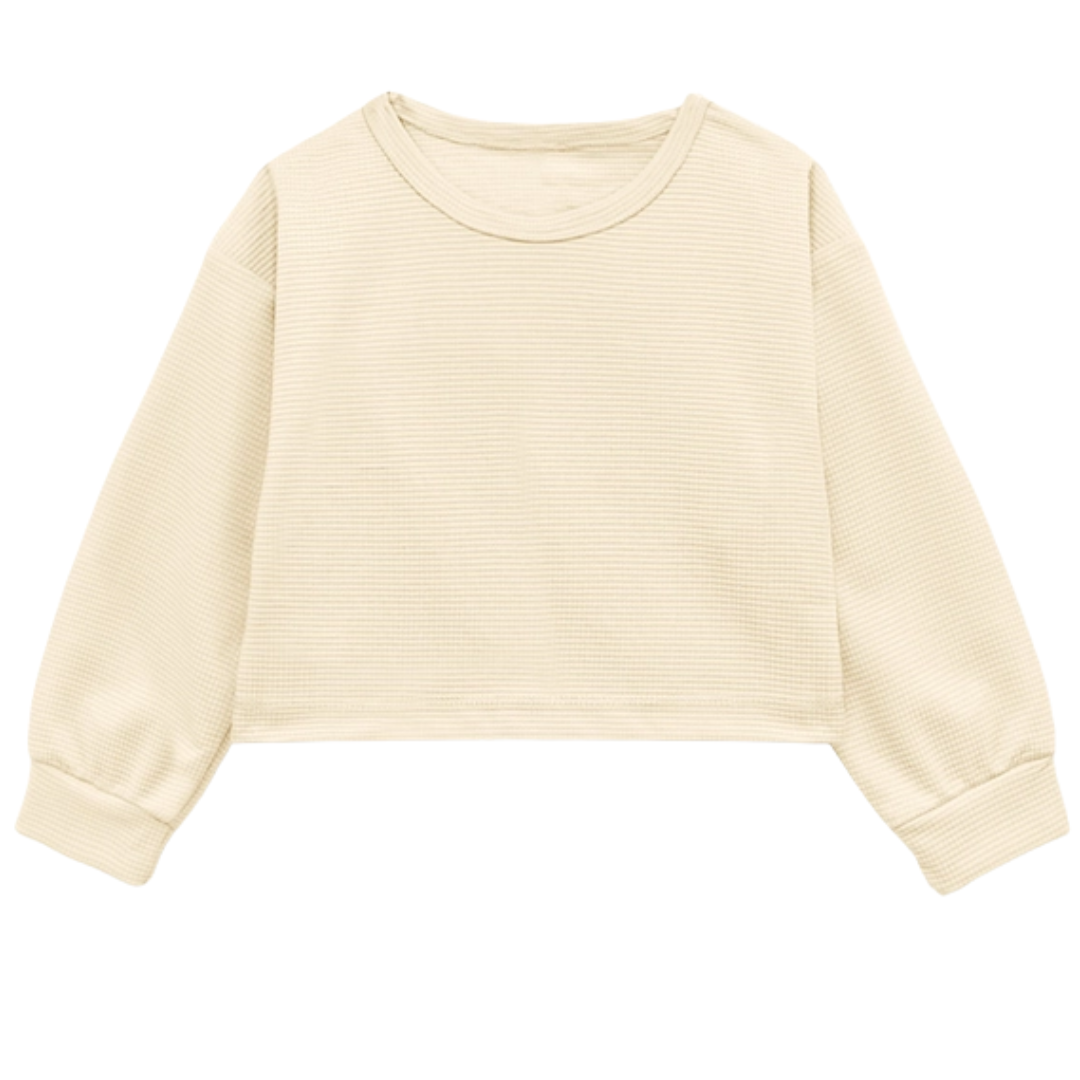 Girl's Long Sleeve Pullover Crop Top