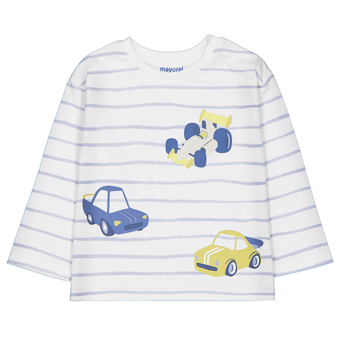 Striped Race Car L/S Graphic Tee