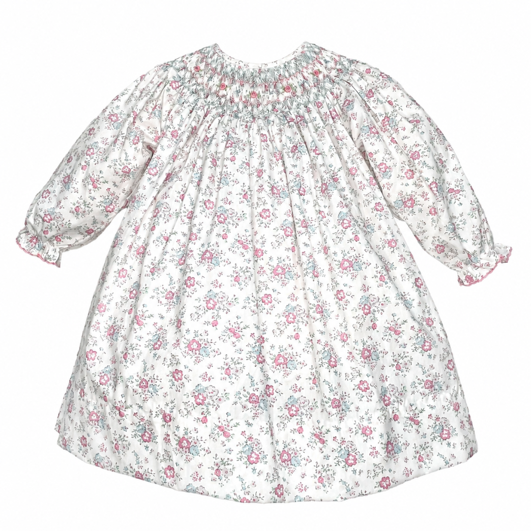 Vintage Rosebud L/S Smocked Bishop Dress
