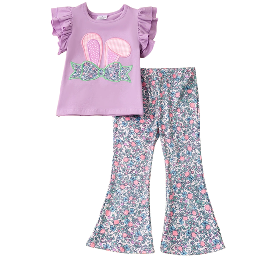 Easter Bunny Ears Applique Top & Floral Pant