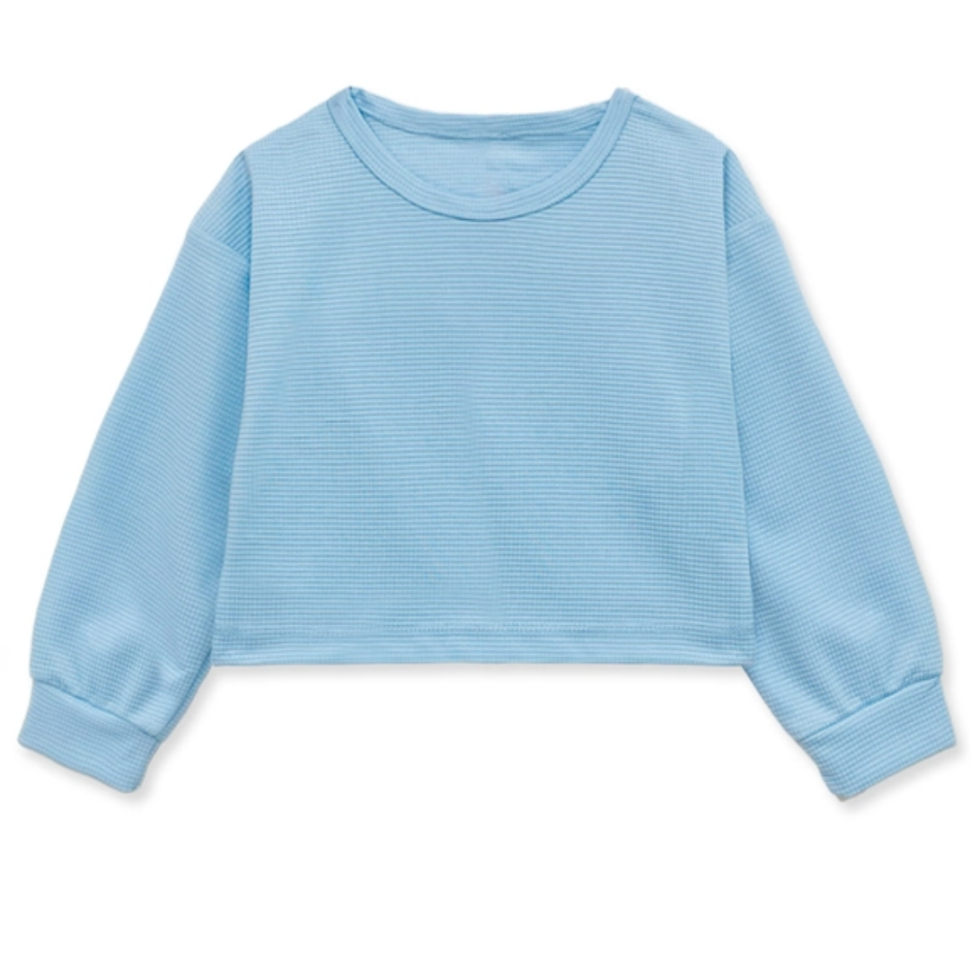 Girl's Long Sleeve Pullover Crop Top