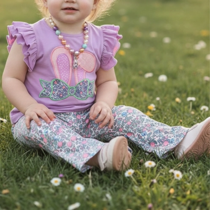 Easter Bunny Ears Applique Top & Floral Pant