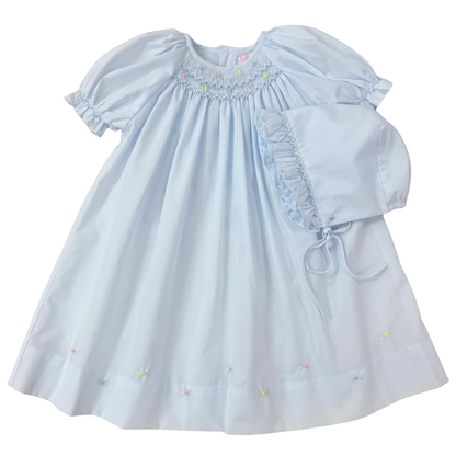 Basic Smocked Dress with Hemline Roses
