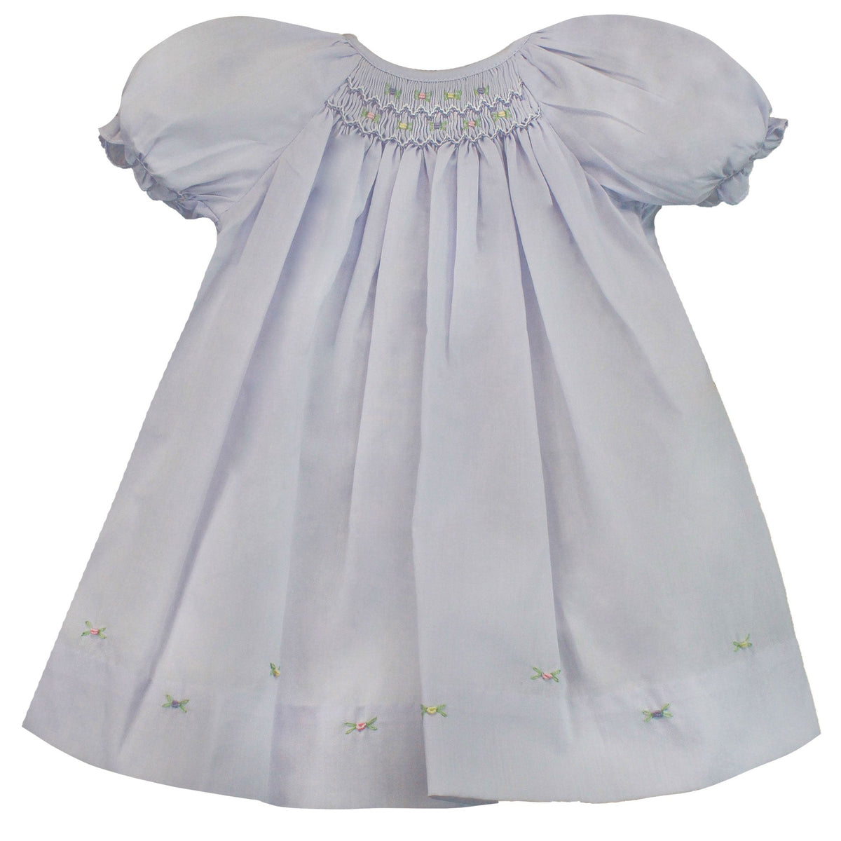 Basic Smocked Dress with Hemline Roses