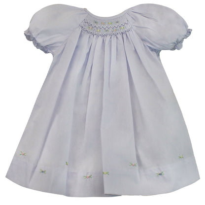 Basic Smocked Dress with Hemline Roses