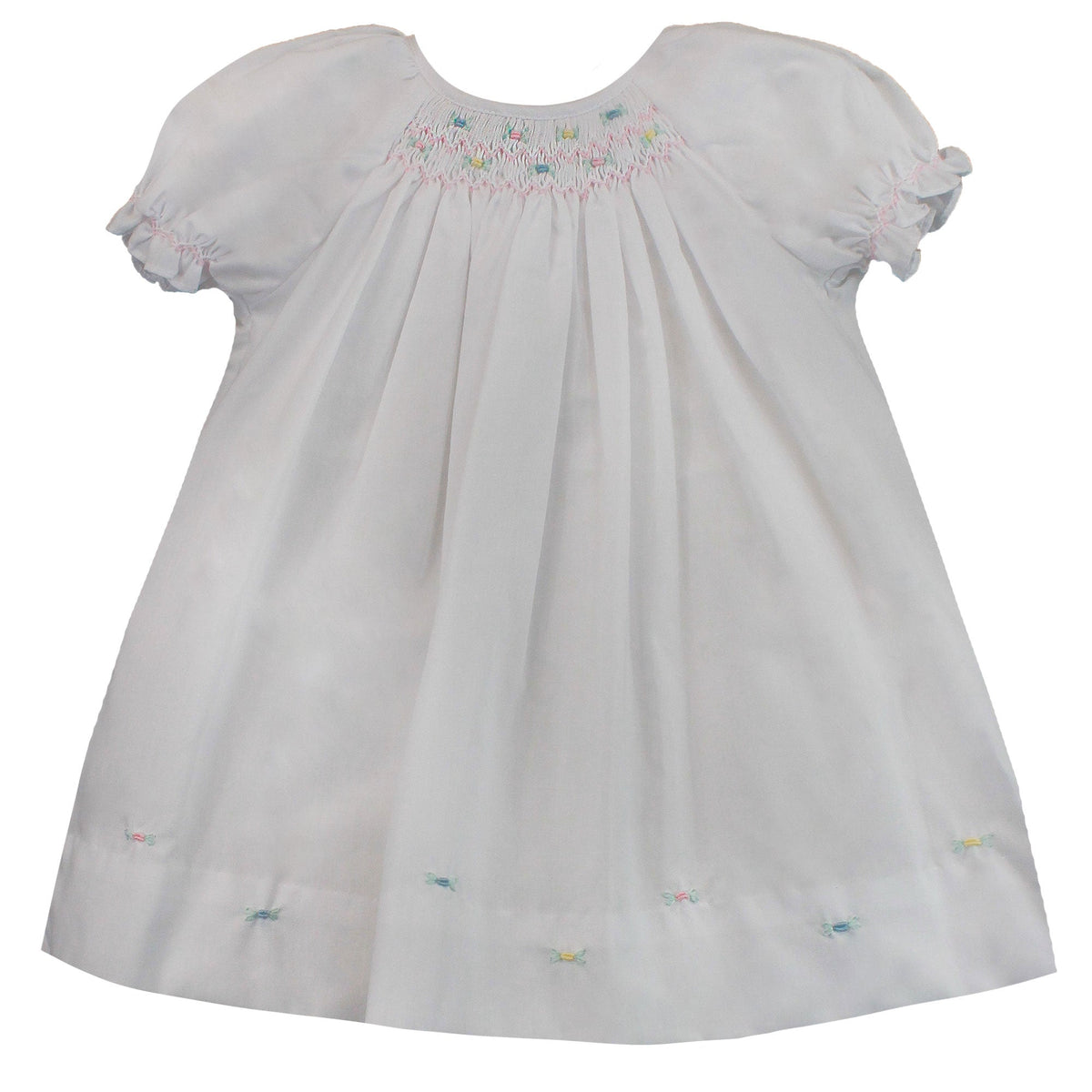 Basic Smocked Dress with Hemline Roses