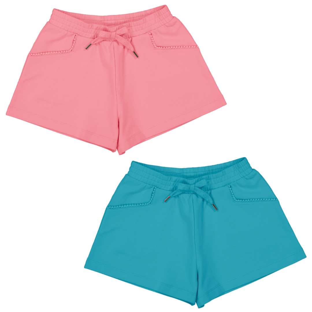 Girls Knit Shorts with Chenille Trim
