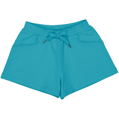 Girls Knit Shorts with Chenille Trim