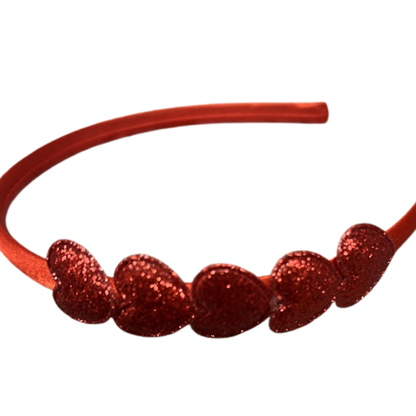 Puffy Heart Satin and Sparkle Headband