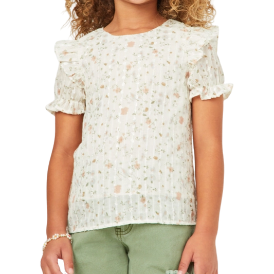 Floral Lurex Detailed Top