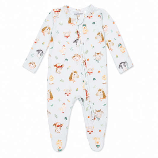Baby Farm Faces Two Way Zipper Footie