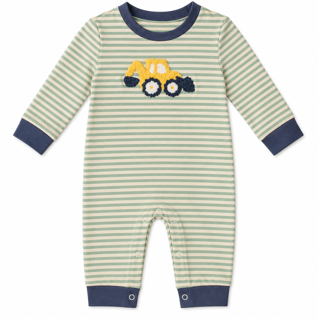 Backhoe Applique Romper
