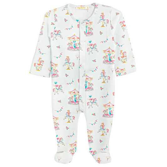 Carousel Printed Pima Footie
