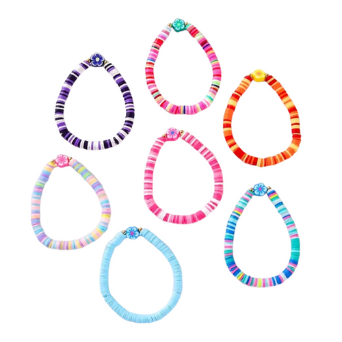 Clay Flower Bead Bracelets