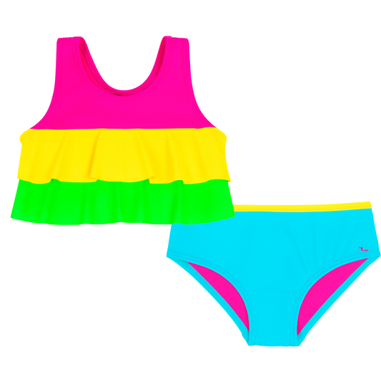 Neon Color Block Bikini (No Ruffles)
