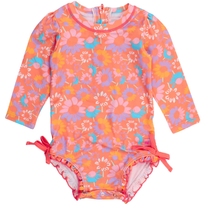 Coral Floral Long Sleeve Rash Guard