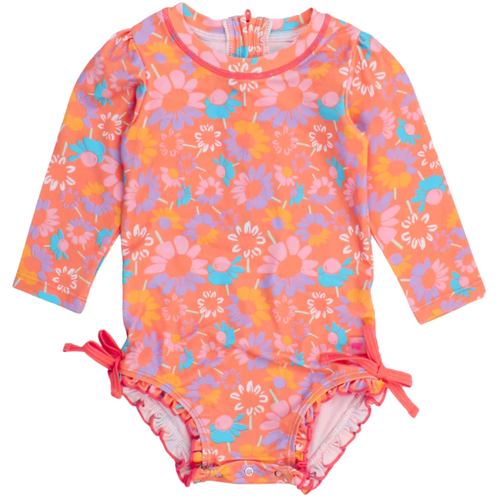 Coral Floral Long Sleeve Rash Guard