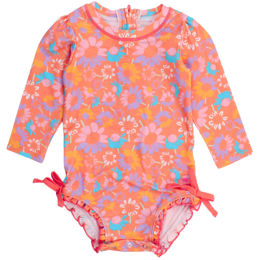 Coral Floral Long Sleeve Rash Guard