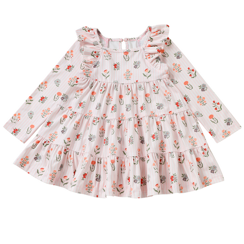 Amelia Rose Ruffle Sleeve Dress
