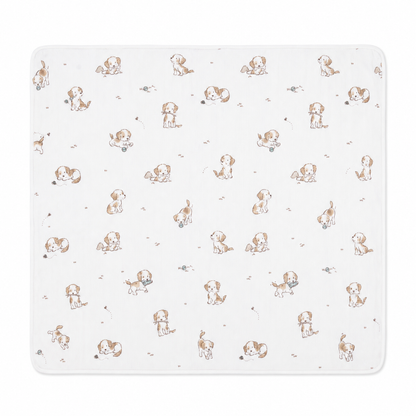 Explorer Puppy Blue Bamboo Swaddle Blanket