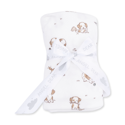 Explorer Puppy Blue Bamboo Swaddle Blanket