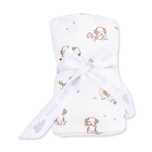 Explorer Puppy Blue Bamboo Swaddle Blanket