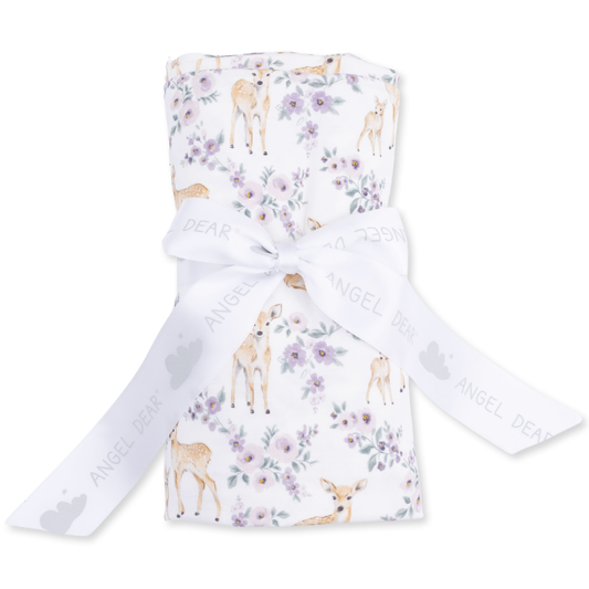 Floral Deer Bamboo Swaddle Blanket