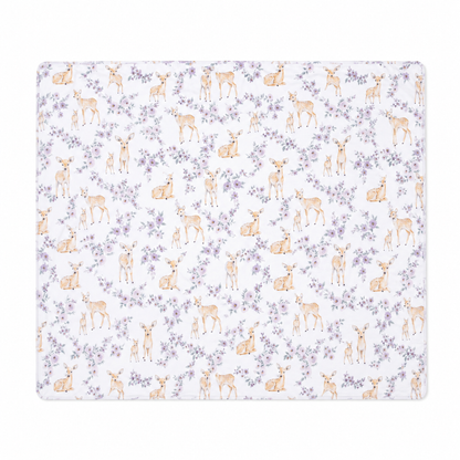 Floral Deer Bamboo Swaddle Blanket