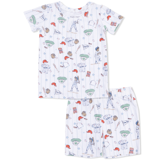 Home Run Baseball Bamboo Loungewear Short Set