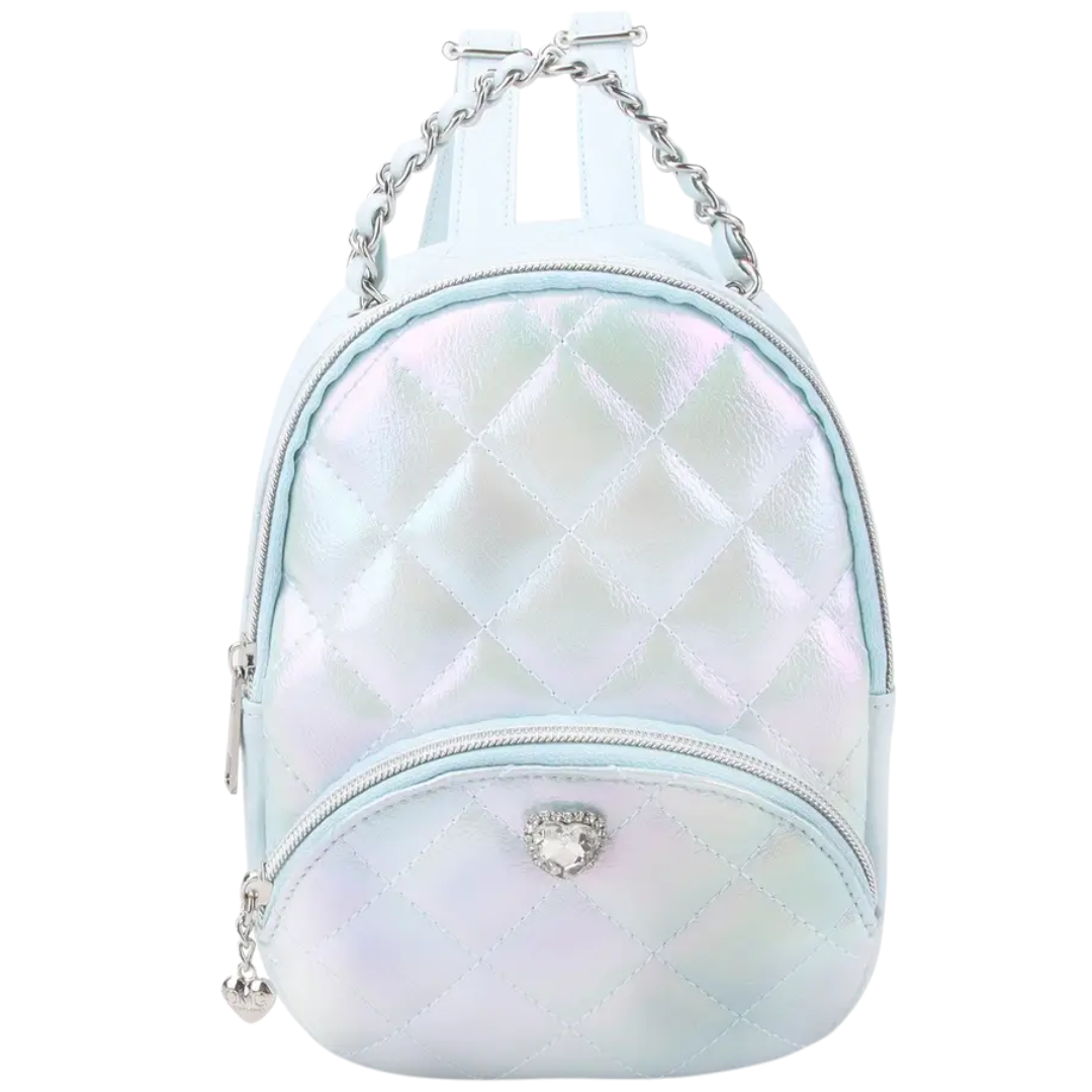 Iridescent Quilted Mini Backpack