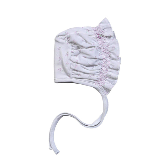 Joy Floral Hand Smocked Pima Bonnet