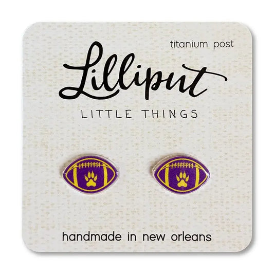 LSU Paw Football Earrings