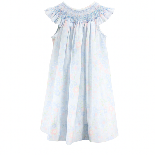 Light Blue Garden Print Dress