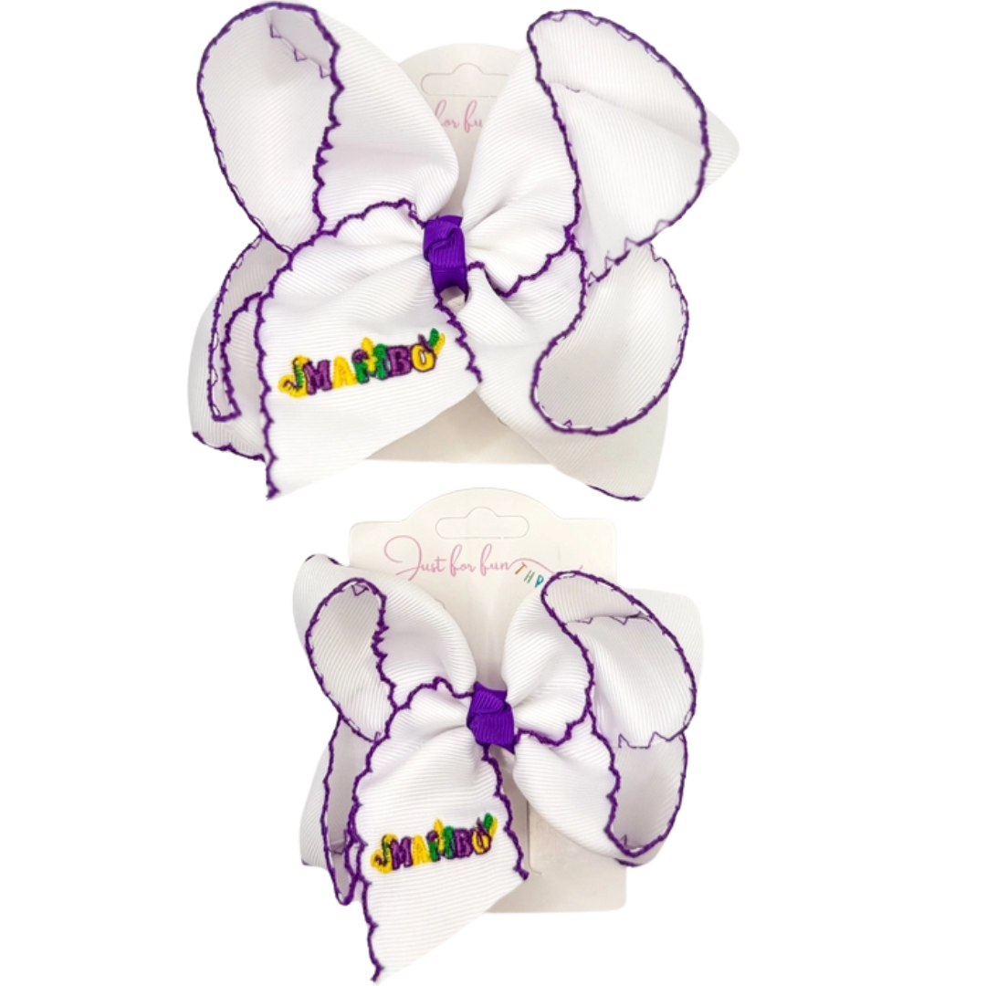 Mambo Embroidered Hair Bows