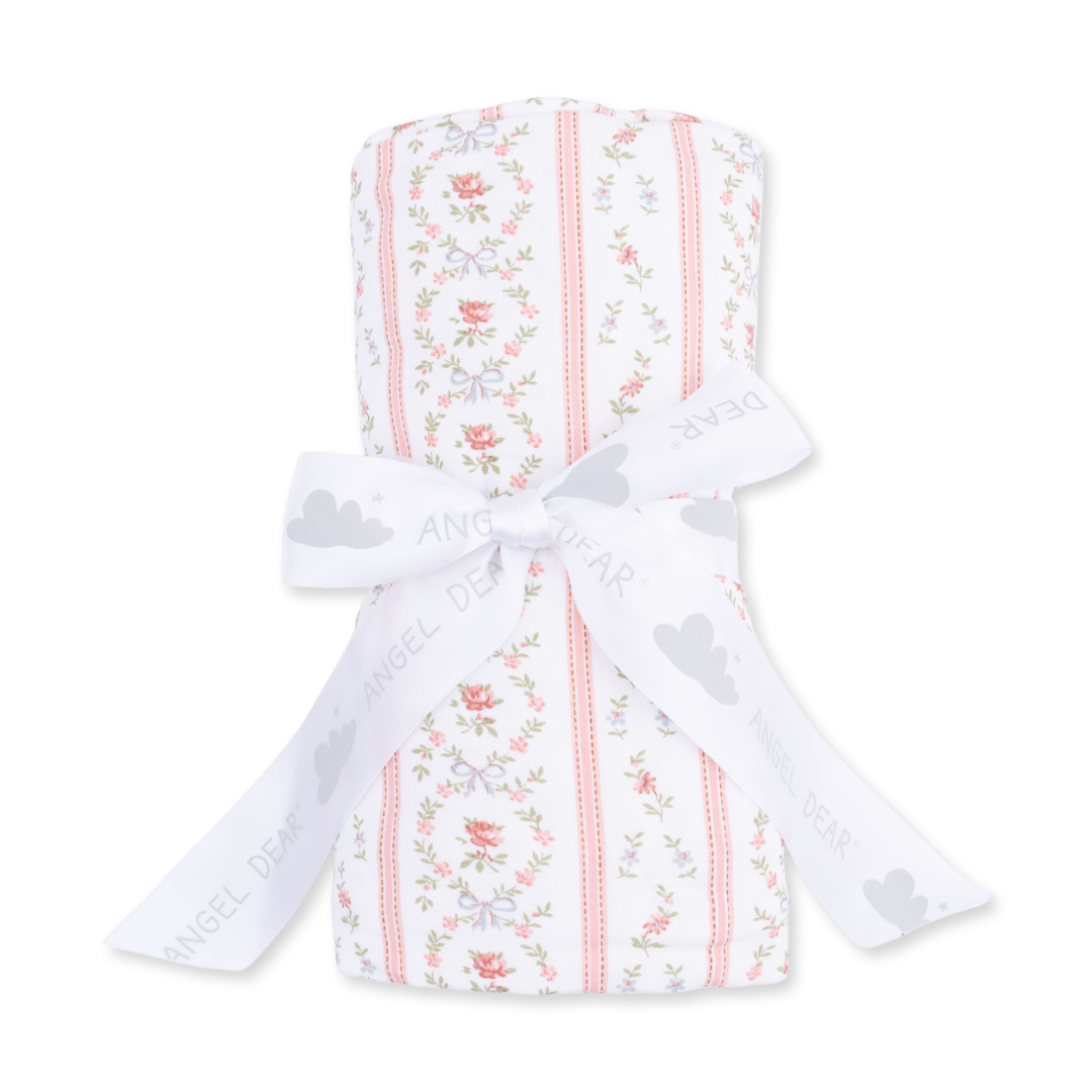 Marnie Rosebud Stripe Bamboo Swaddle Blanket