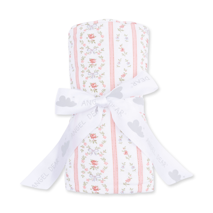 Marnie Rosebud Stripe Bamboo Swaddle Blanket