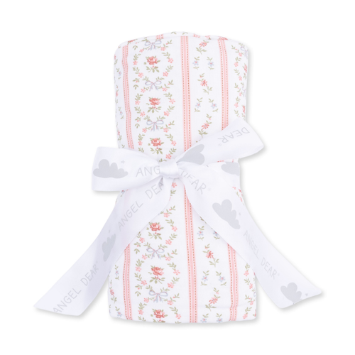Marnie Rosebud Stripe Bamboo Swaddle Blanket