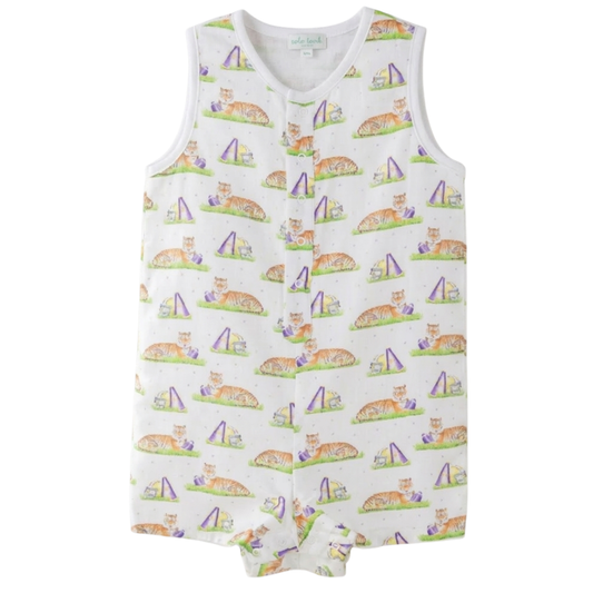 Mascot Mania in Louisiana Organic Muslin Shortall-LSU Inspired