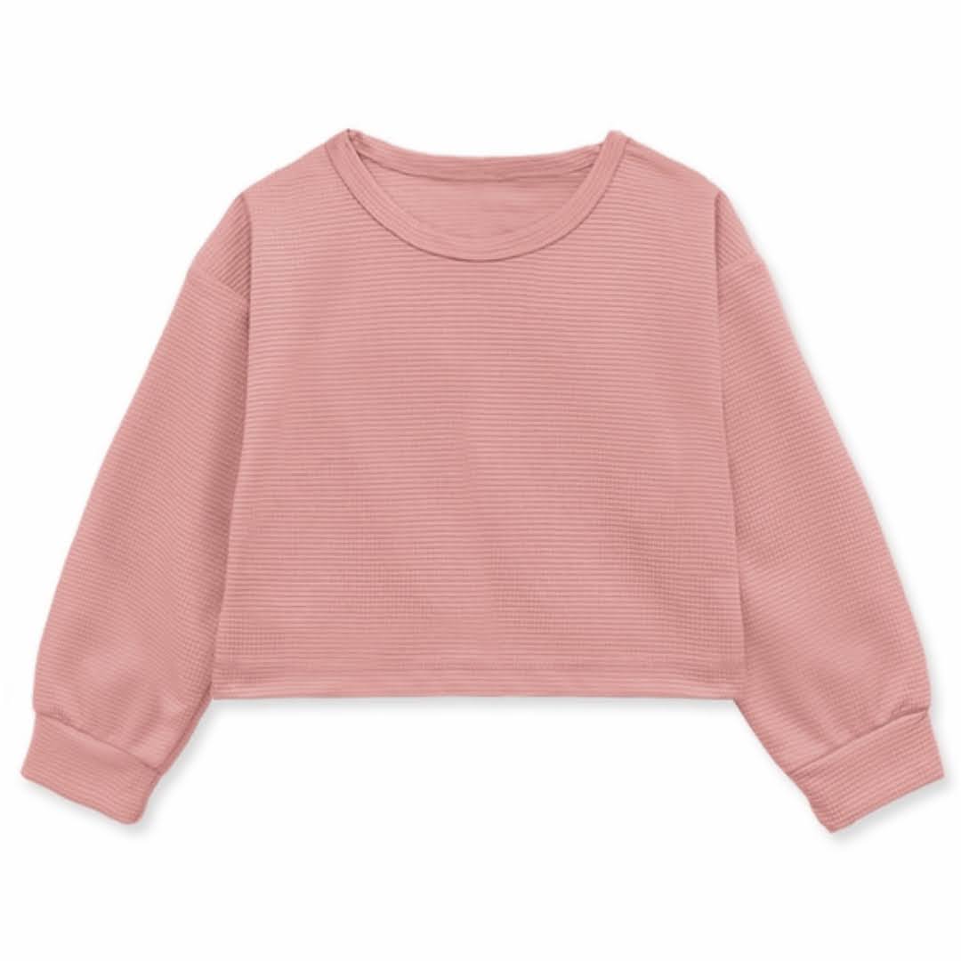 Girl's Long Sleeve Pullover Crop Top