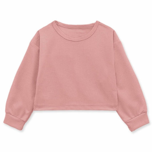 Girl's Long Sleeve Pullover Crop Top